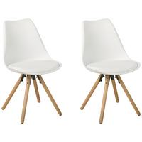 ESSZIMMERSTUHL 2er-Set Kunststoff Weiß Dakota - Weiß, Holz/Kunststoff (49/86/45cm) - Beliani