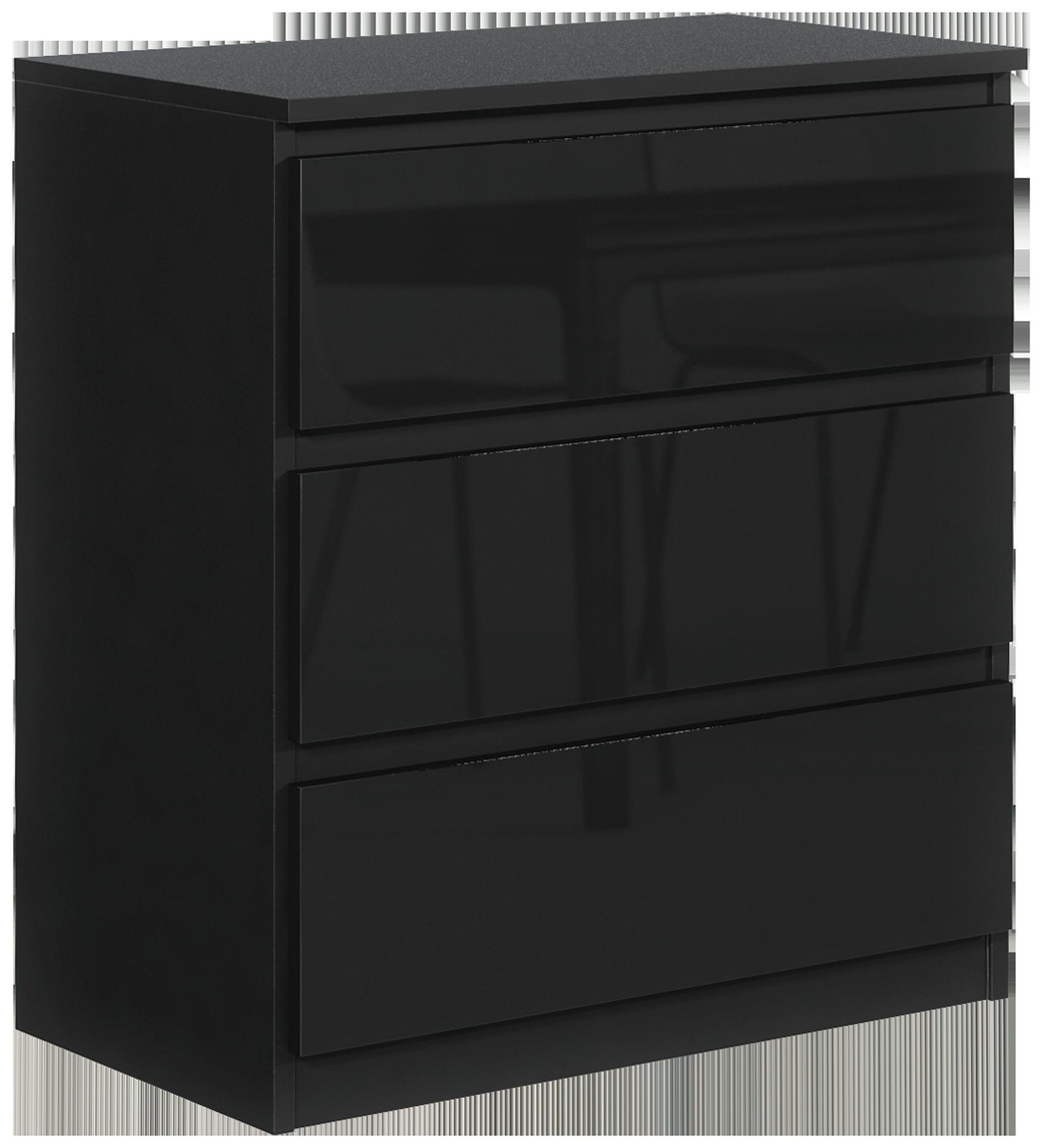 KOMMODE Schwarz, Hochglanz 70/79/39 - Schwarz Hochglanz/Schwarz, Holzwerkstoff (70/79/39cm) - RAUMHIRSCH FURNITURE
