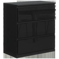 KOMMODE Schwarz, Hochglanz 70/79/39 - Schwarz Hochglanz/Schwarz, Holzwerkstoff (70/79/39cm) - RAUMHIRSCH FURNITURE