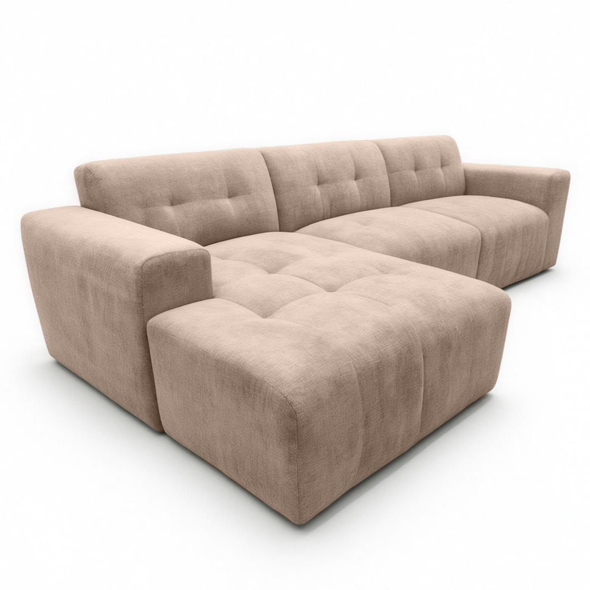 ECKSOFA L Form Corlu Braun 310/165/78 cm – stilvolle kleine Eckcouch Links - Schwarz/Braun, Kunststoff/Textil (310/165cm) - AX Living