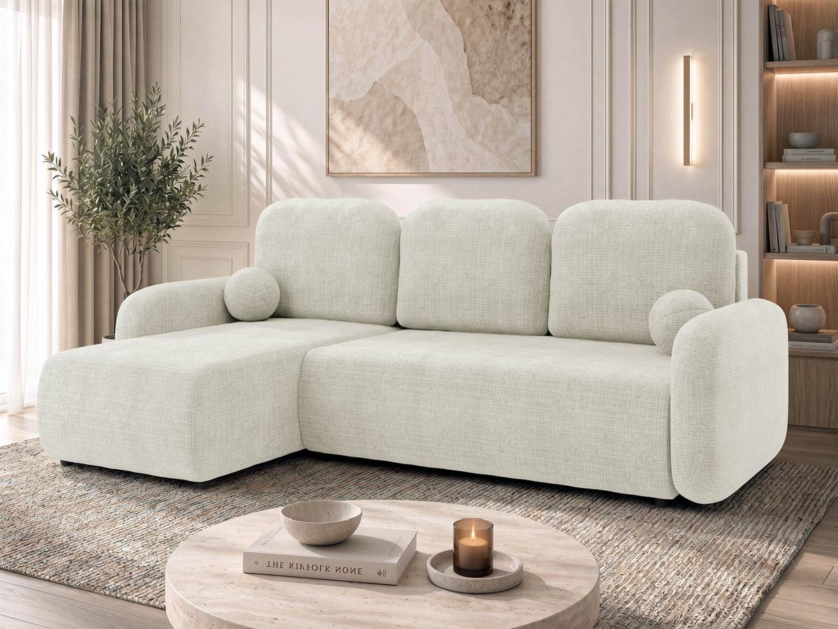 ECKSCHLAFSOFA Gizefa - Creme/Schwarz, Holz/Kunststoff (233/147cm) - MIRJAN24