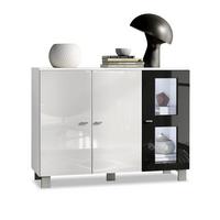 SIDEBOARD Denjo Tür in Schwarz Hochglanz - Schwarz Hochglanz, Holzwerkstoff (107/81/35cm) - Vladon