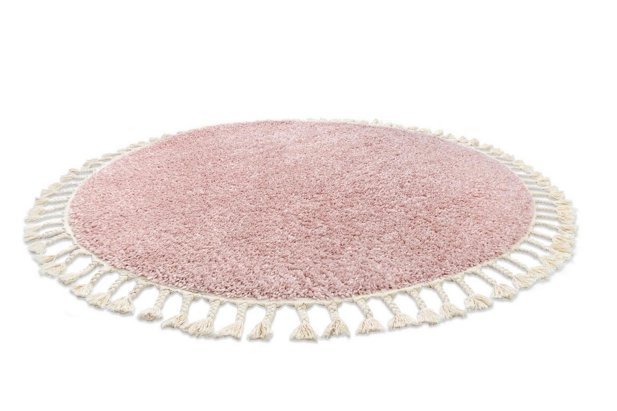 TEPPICH Berber 120 cm - Pink, Textil (120/120cm) - rugsX