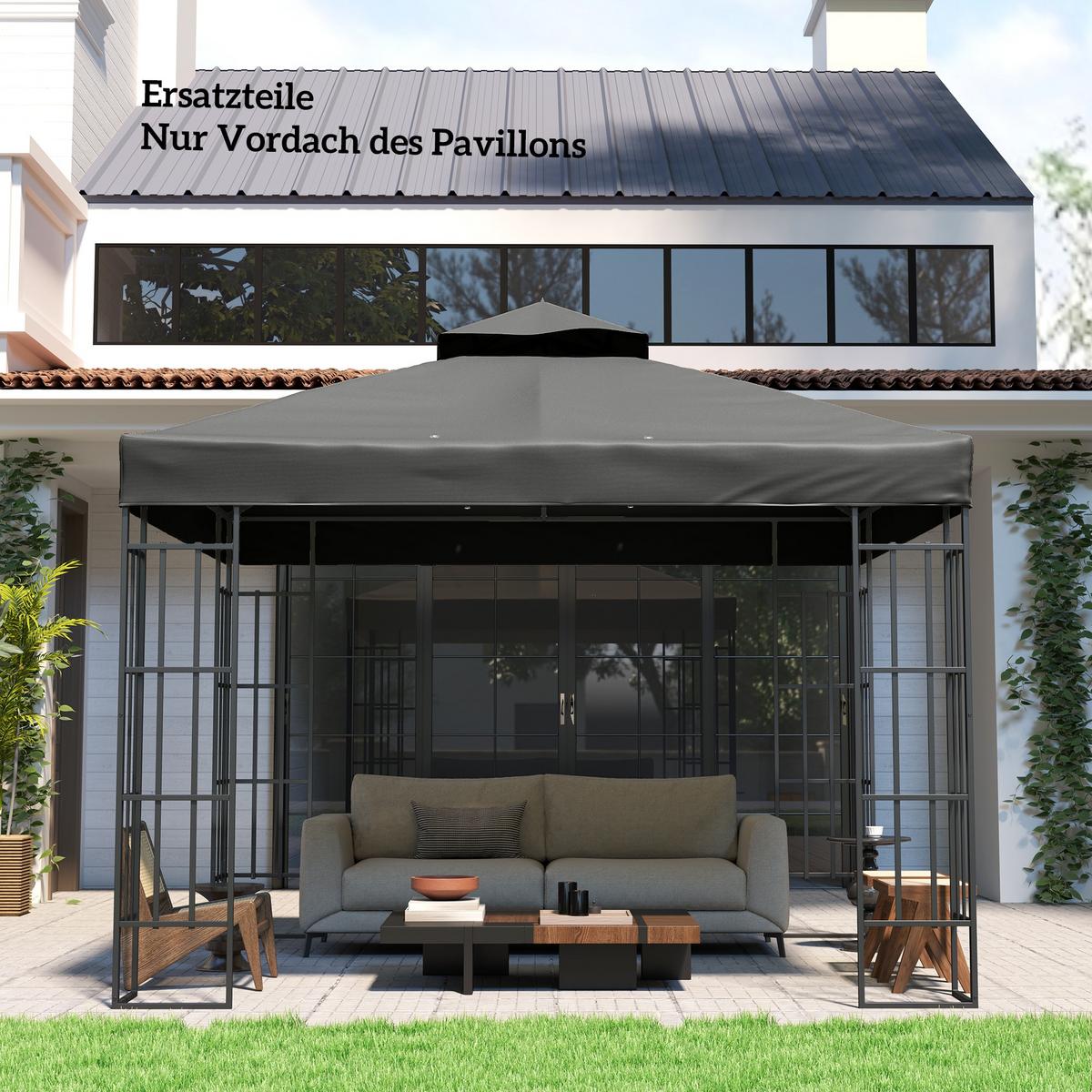 ERSATZDACH für Pavillon 3 x 3 m - Dunkelgrau, Kunststoff (300/1/300cm) - Outsunny