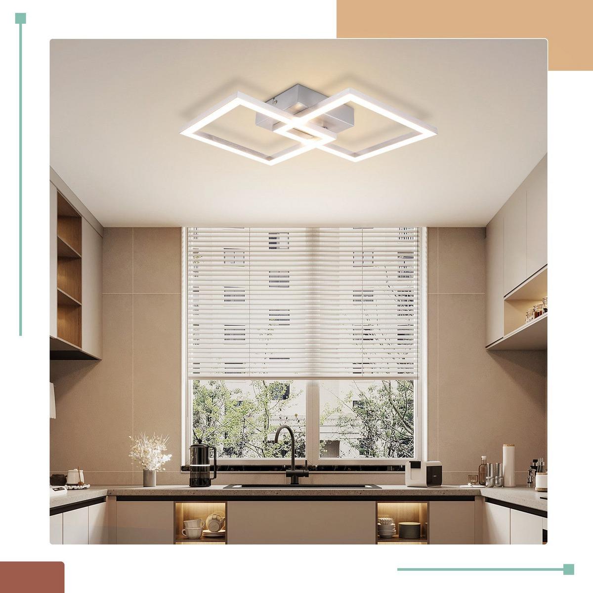 LED-DECKENLEUCHTE Mansell 33/33/6.2 cm - Silberfarben, Metall (33/33/6.2cm) - Nettlife