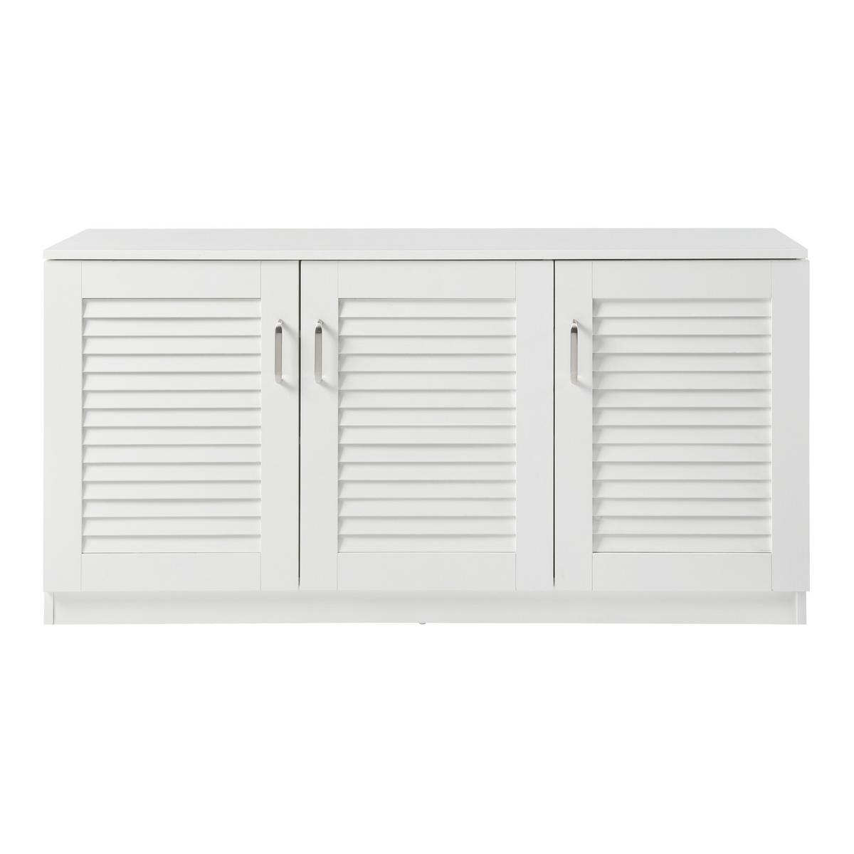 SCHUHSCHRANK Løten - Weiß, Holzwerkstoff (125/62/36cm) - [en.casa]