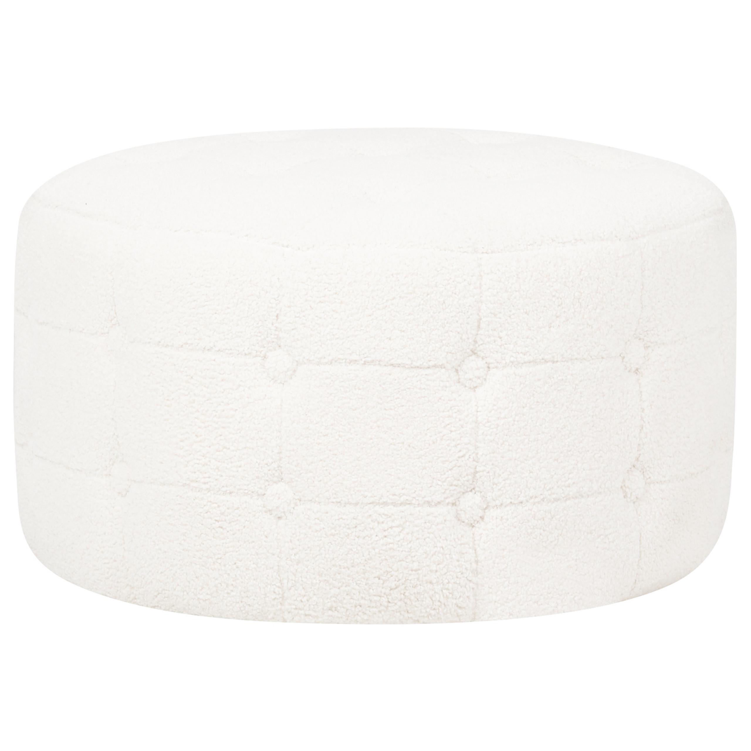 POUF Tampa 55/55/30 cm - Weiß, Textil (55/30/55cm) - Beliani