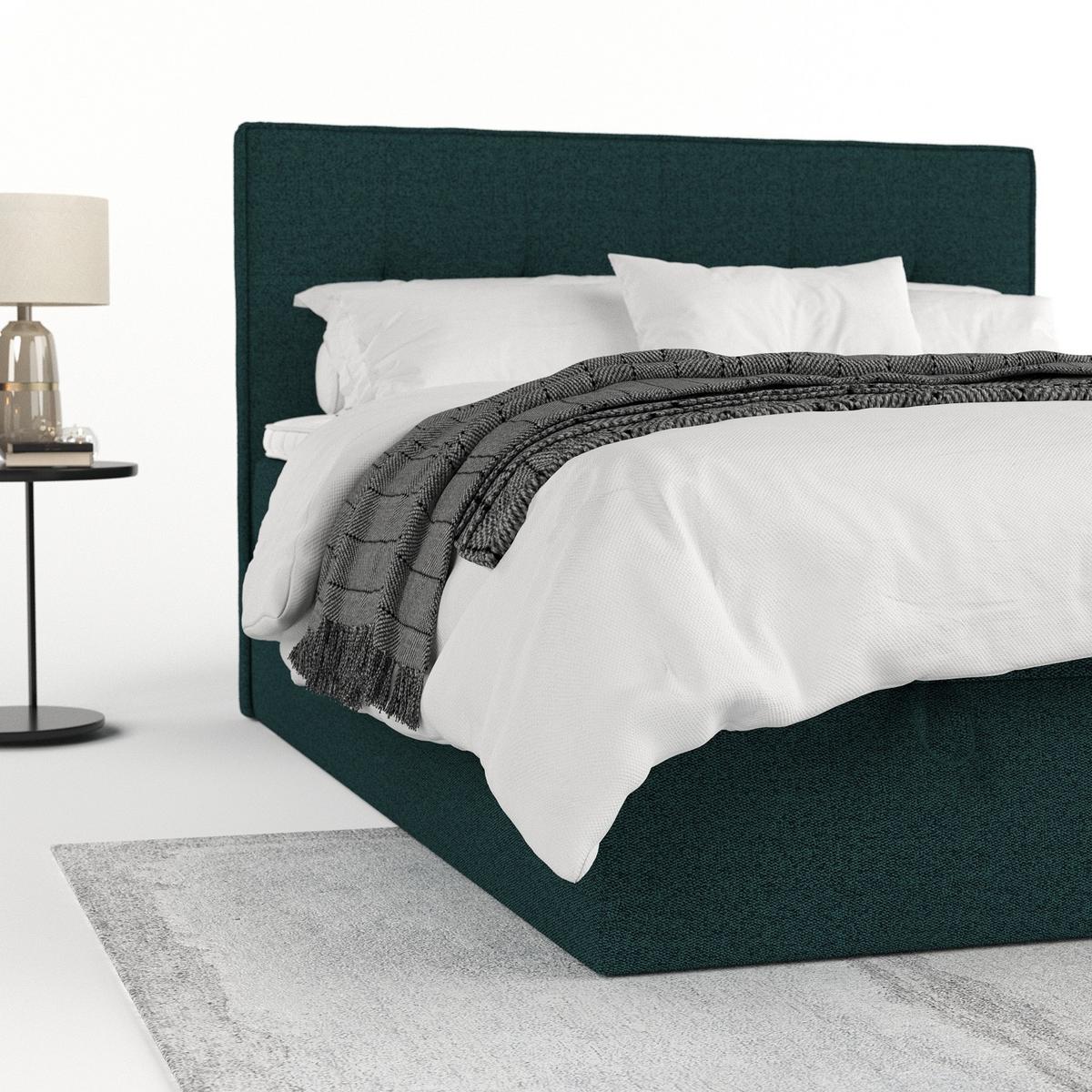 BOXBETT Tivra 140/200 cm Grün im Riva Stoff - Schwarz/Grün, Holz/Holzwerkstoff (140/200cm) - AltaBeds