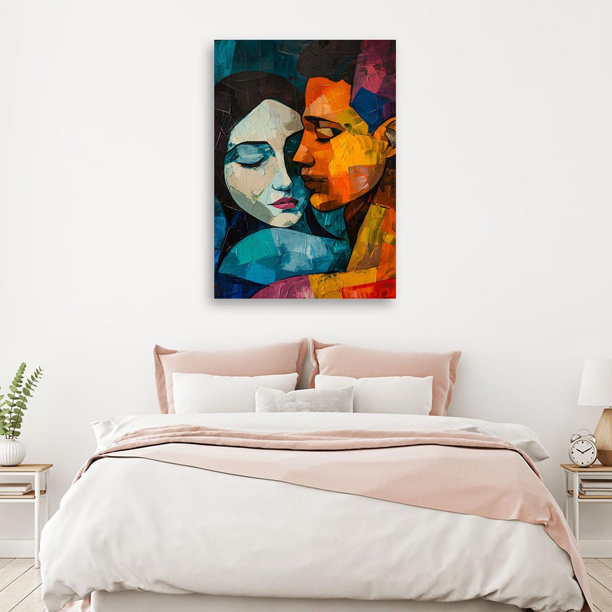 LEINWANDBILD Weiblich Männlich Liebe 70x100cm - Multicolor, Textil (70/100cm) - Feeby