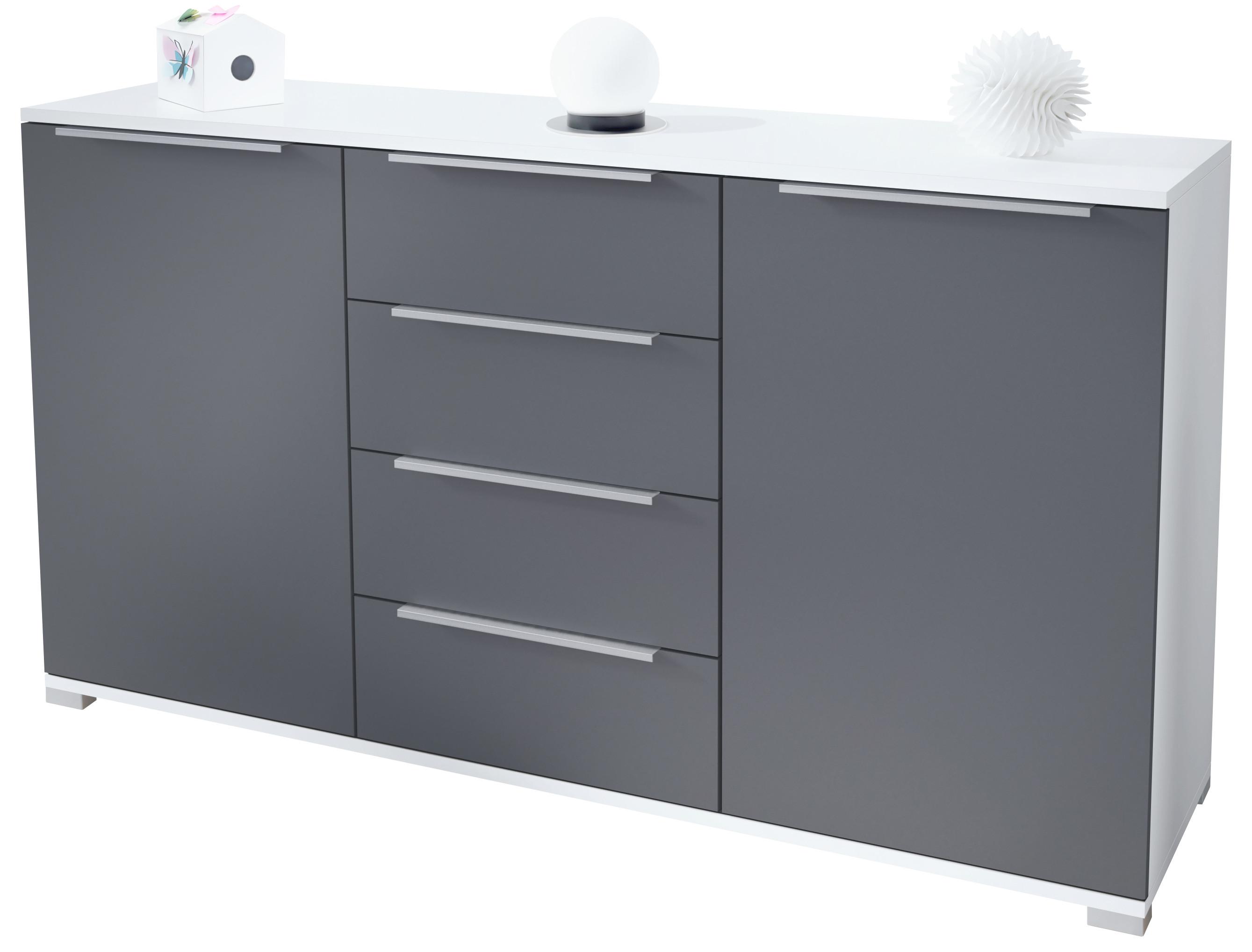 SIDEBOARD Linio Anthrazit matt - Dunkelgrau, Holzwerkstoff (138.5/75.5/35cm) - Vladon