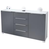 SIDEBOARD Linio Anthrazit matt - Dunkelgrau, Holzwerkstoff (138.5/75.5/35cm) - Vladon