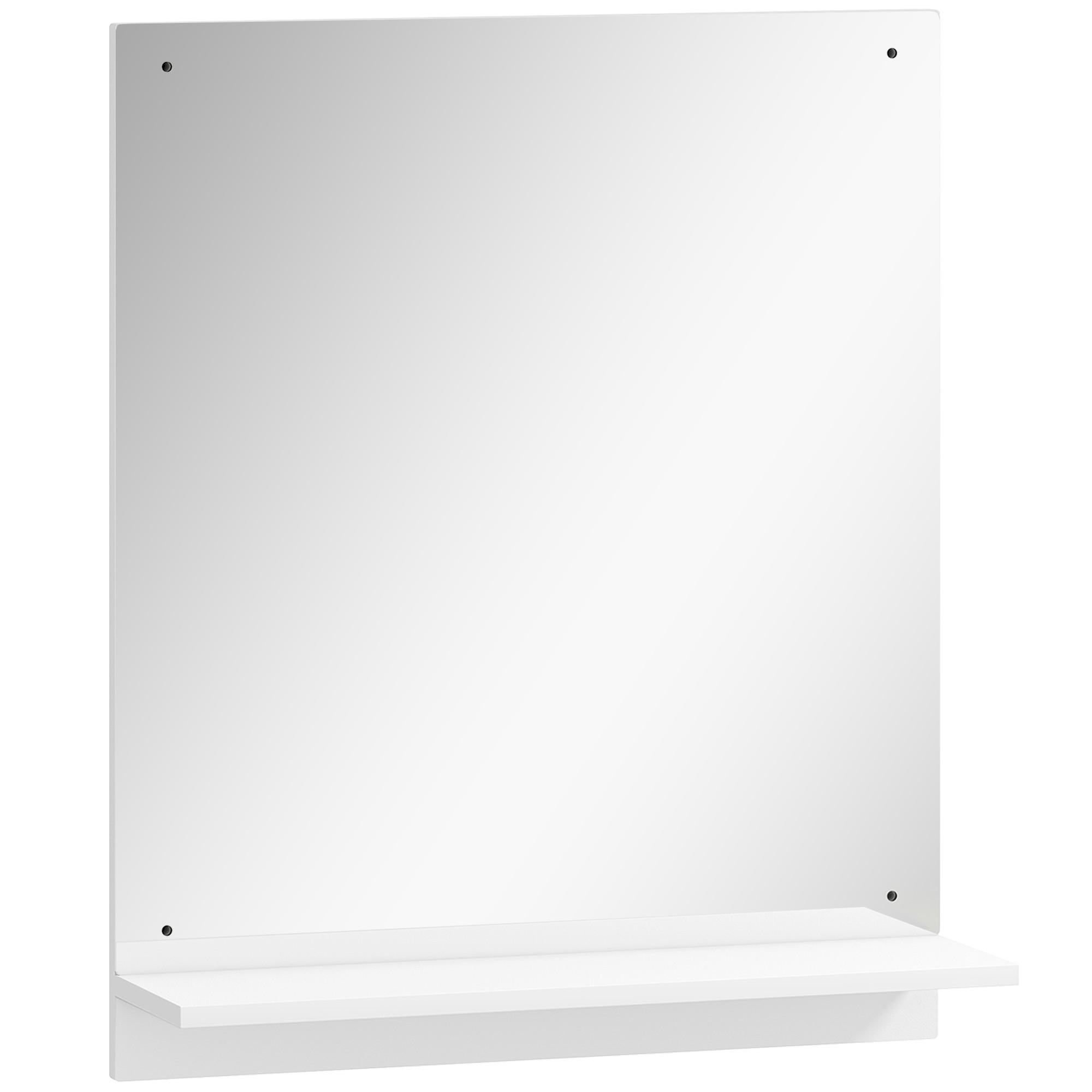 BADSPIEGEL mit Regal 50/60 cm - Weiß, Holzwerkstoff (14/60/50cm) - HOMCOM