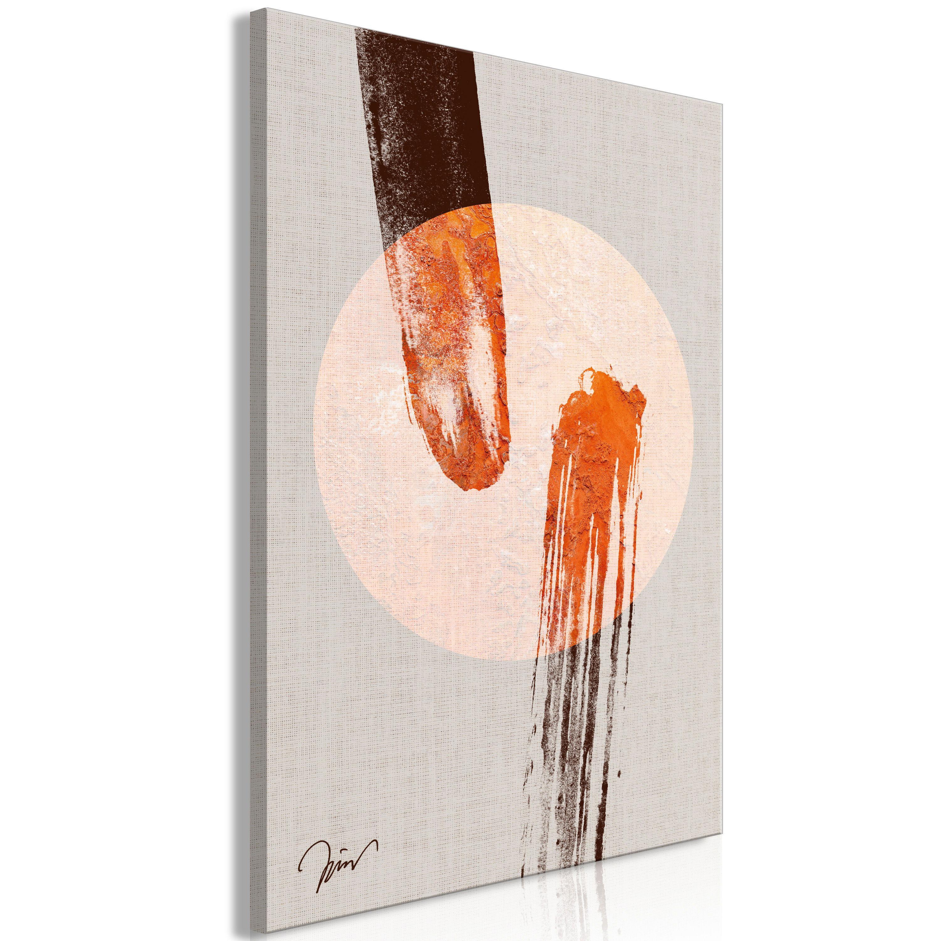 KUNSTDRUCK Grau 80/120 cm - Orange/Grau, Textil (80/120cm) - KUNSTLOFT