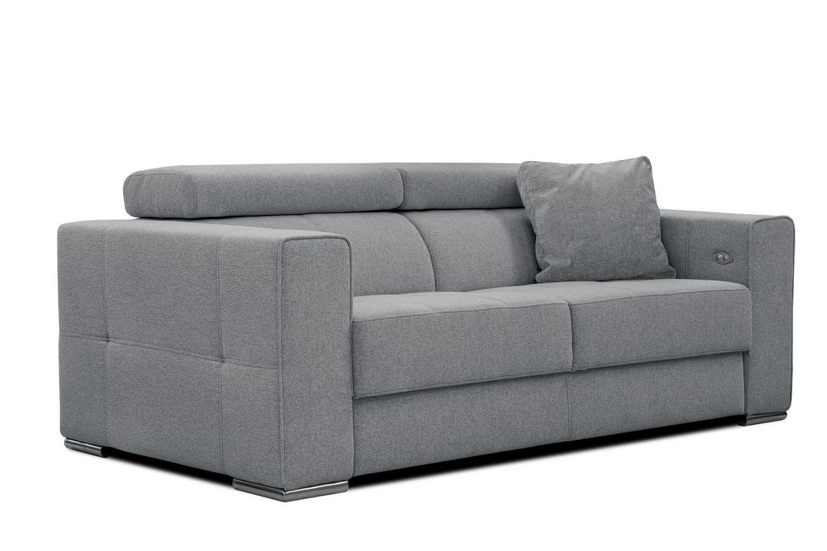 SOFA QUARTZ 3-Sitzer mit Ausziehsitz, grau - Grau, Holzwerkstoff/Textil (202/80/102cm) - Wozimo