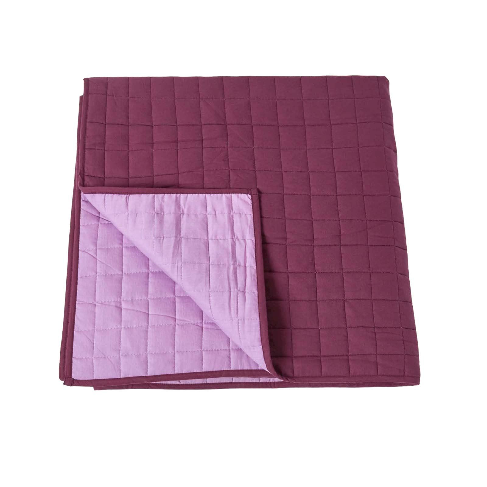 TAGESDECKE gesteppt mit Wende-Design, 200/200 cm - Pflaume, Textil (200/200cm) - Homescapes