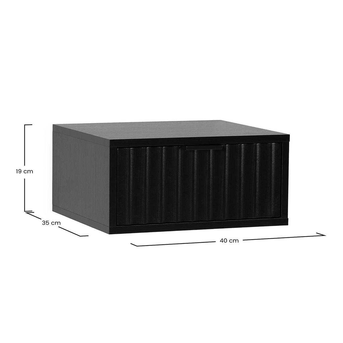 NACHTTISCH schwebende Lluvia Schwarz - Schwarz, Holzwerkstoff (40/19/35cm) - VS Venta-stock