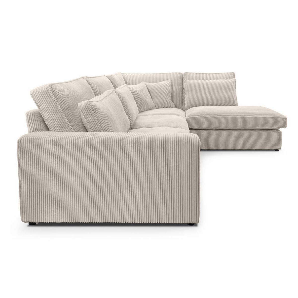 ECKSOFA Parma ohne Schlaffunktion beige rechts - Beige/Schwarz, Textil (314/224cm) - Beautysofa