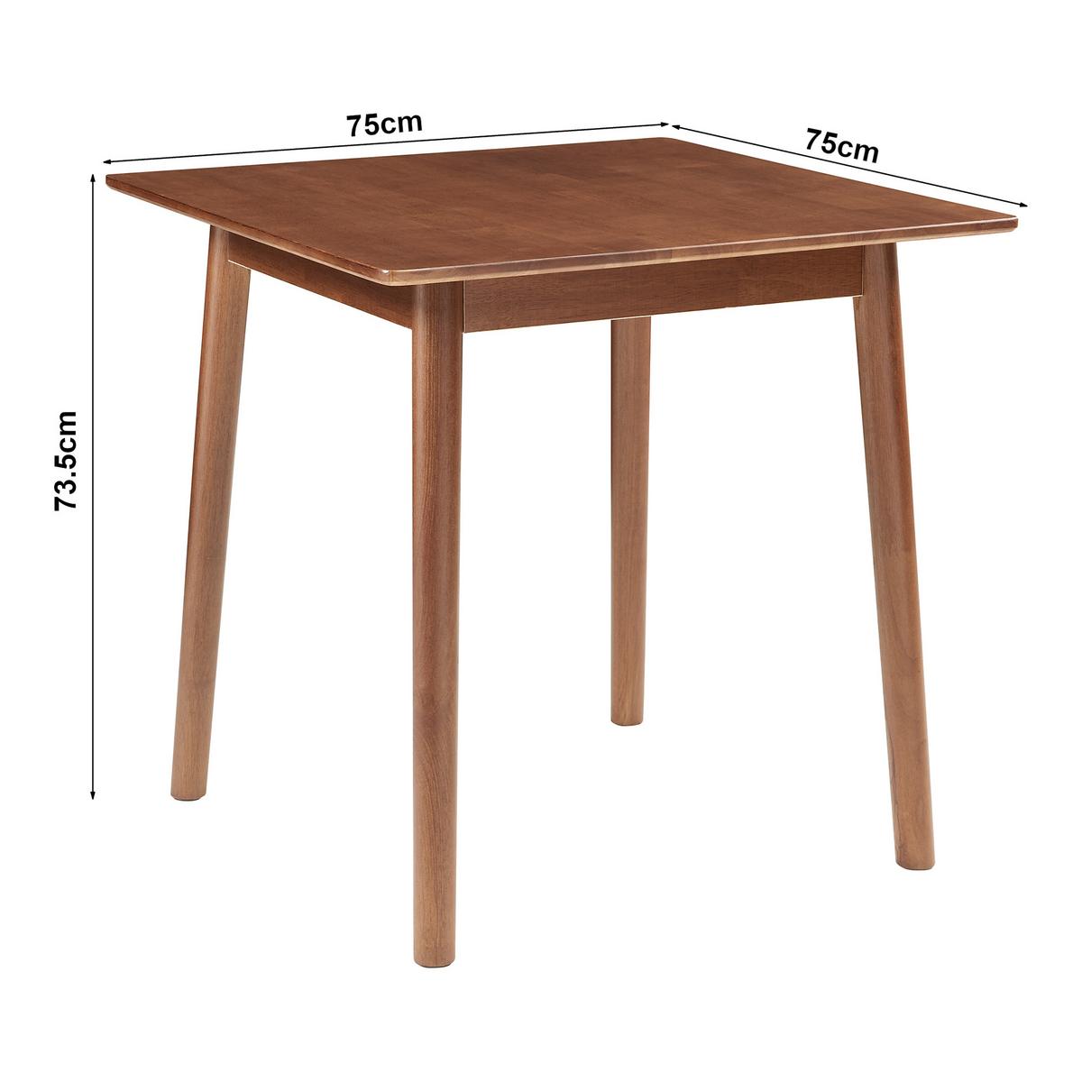 ESSTISCH Klijori - Walnussfarben, Holz (75/75/73.5cm) - [en.casa]