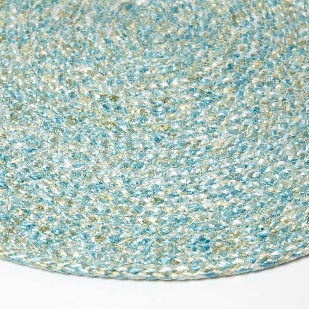 TISCHSET grün im 4er-Set, Platzsets rund geflochten, 40 cm - Grün, Textil (40/40cm) - Homescapes