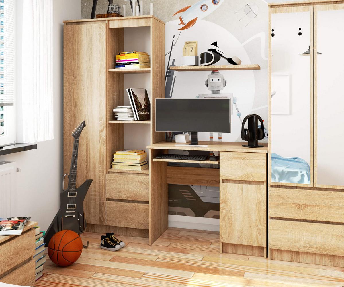 SCHREIBTISCH Eiche Sonoma 77/90/50 - Sonoma Eiche, Holzwerkstoff (155/85/77cm) - RAUMHIRSCH FURNITURE