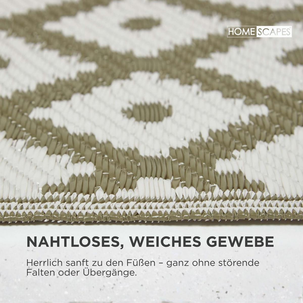 OUTDOORTEPPICH May, geometrisch gemustert 120/180 cm - Olivgrün, Kunststoff (120/180cm) - Homescapes
