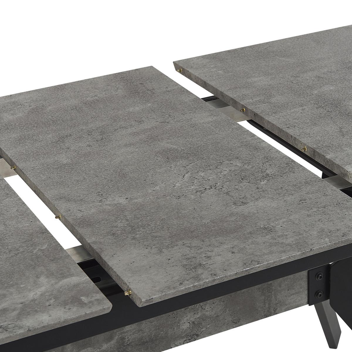 ESSTISCH 140-180/80/76 cm Hellgrau Rechteckig Benson - Grau, Holzwerkstoff (180/80/76cm) - Beliani