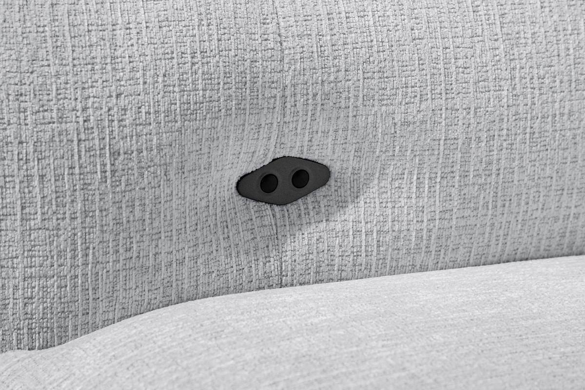 ECKSOFA SVEN 3-Sitzer, 1 Relax XL, verstellbare Kopfstützen, hellgrau - Hellgrau/Schwarz, Holzwerkstoff/Textil (256/163cm) - Wozimo