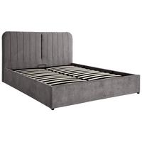 POLSTERBETT Livre ohne Matratze, mit Bettkasten, Gasdruckfedern, 160x200 cm, Chenille-Stoff, Dunkelgrau - Dunkelgrau, Textil (160/200cm) - Beautysofa