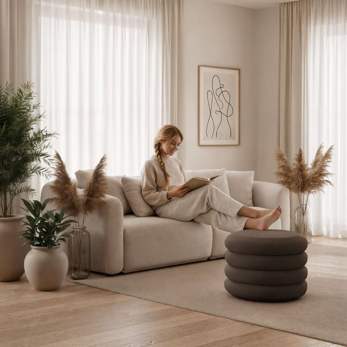 POLSTERHOCKER mit Stauraum Braun - Braun, Textil (55/45/55cm) - RAUMHIRSCH FURNITURE