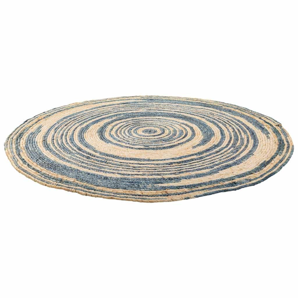 JUTETEPPICH rund, braun, D120x1 cm - Blaugrau/Naturfarben, Naturmaterialien (120/120cm) - Wanderlust