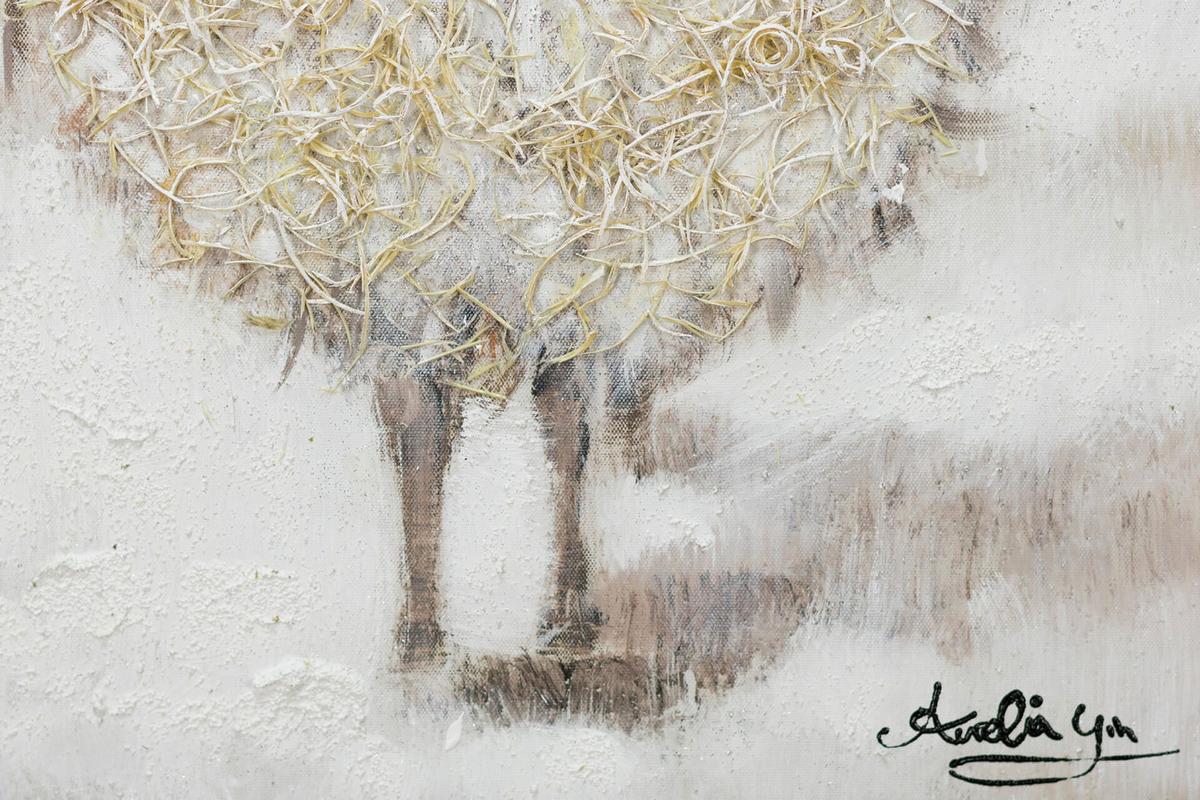 ACRYLBILD HANDGEMALT 60/60 cm - Blau/Beige, Holz/Textil (60/60cm) - KUNSTLOFT