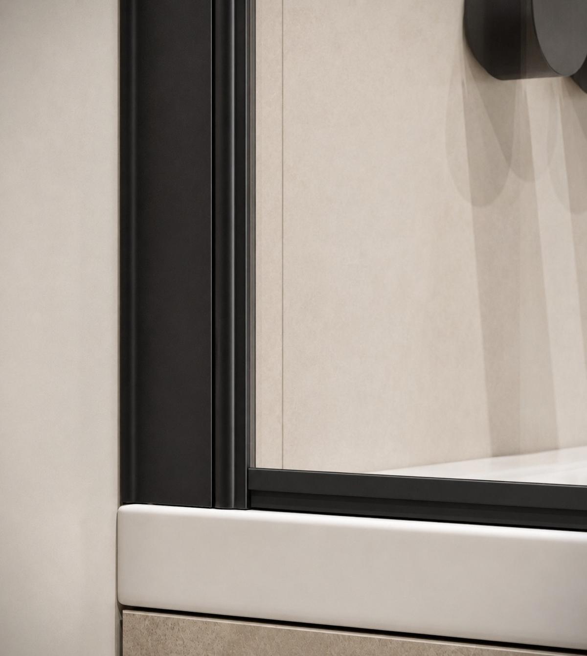 BADEWANNE Torino 1 Teil cm Schwarz - 60 x 140 cm - Schwarz, Glas (60/140cm) - Badplaats