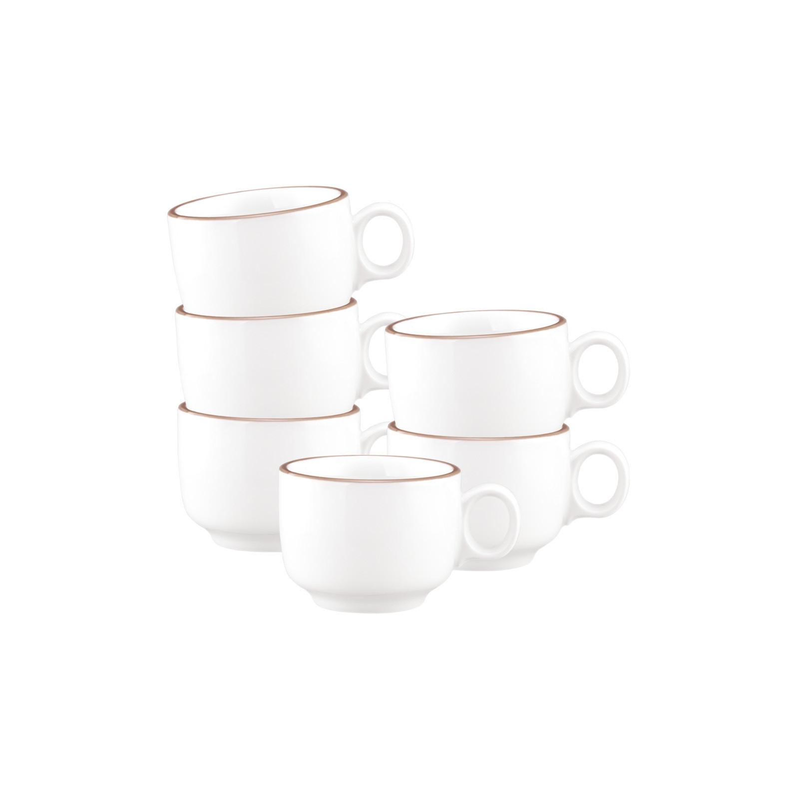 ESPRESSOTASSEN Sento Home Pure Lines Cocoa Brown 80 ml 6er Set - Hellbraun, Keramik (0.08L) - Seltmann Weiden
