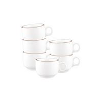 ESPRESSOTASSEN Sento Home Pure Lines Cocoa Brown 80 ml 6er Set - Hellbraun, Keramik (0.08L) - Seltmann Weiden