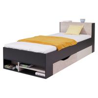 JUGENDBETT Planet 14 L / P - Eichefarben/Schwarz, Holzwerkstoff (90/200cm) - MIRJAN24