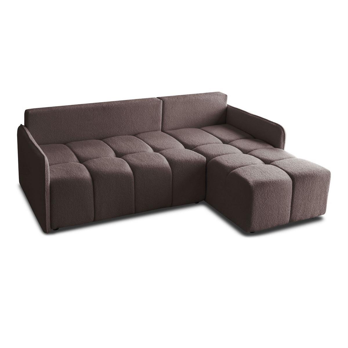 AUSZIEHBARES Ecksofa GAMMA mit Schlaffunktion Quelle 21 - Braun, Textil (217/145cm) - Lookway
