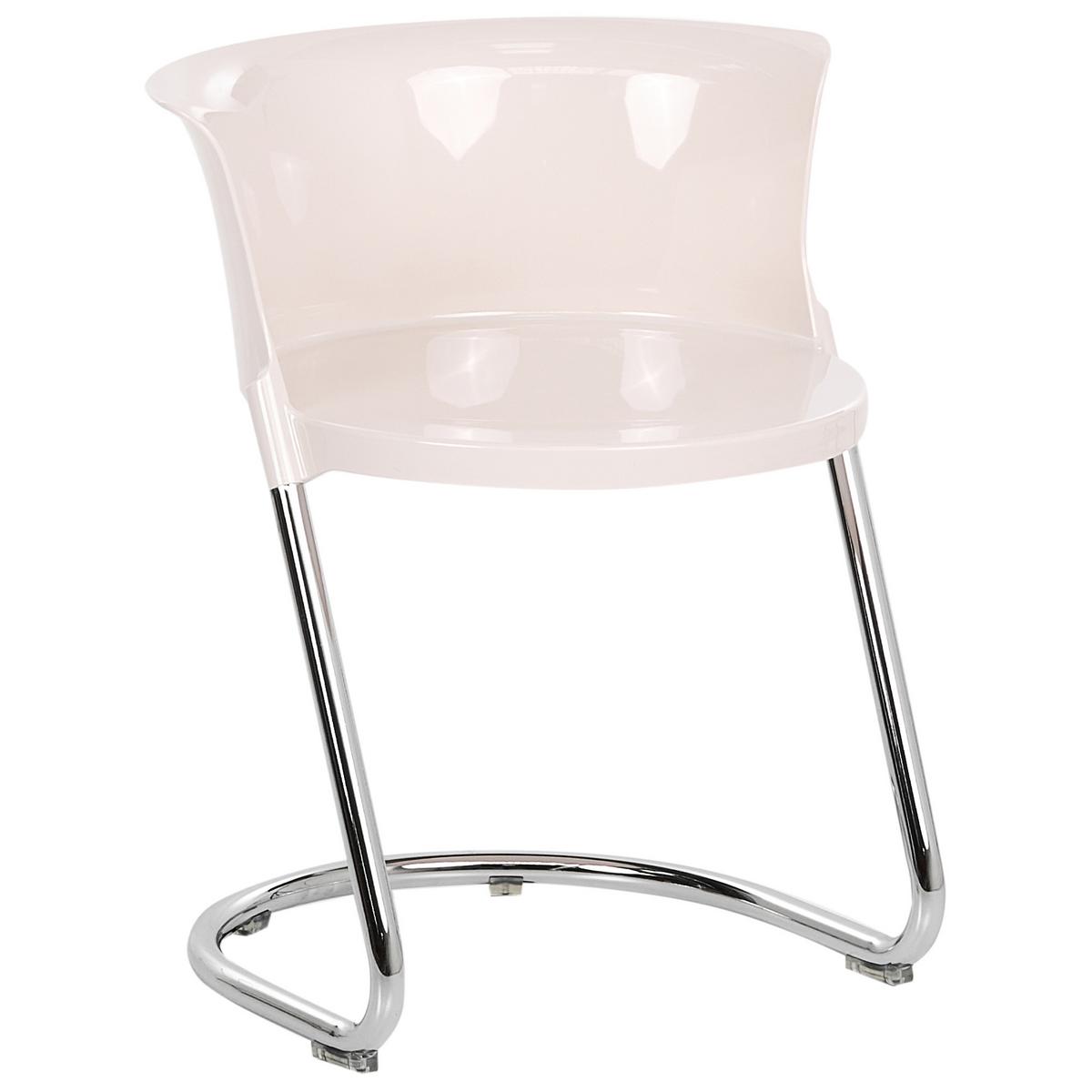 ESSZIMMERSTUHL 2er Set Cremeweiß Oshkosh - Silberfarben/Creme, Kunststoff (47/63/50cm) - Beliani