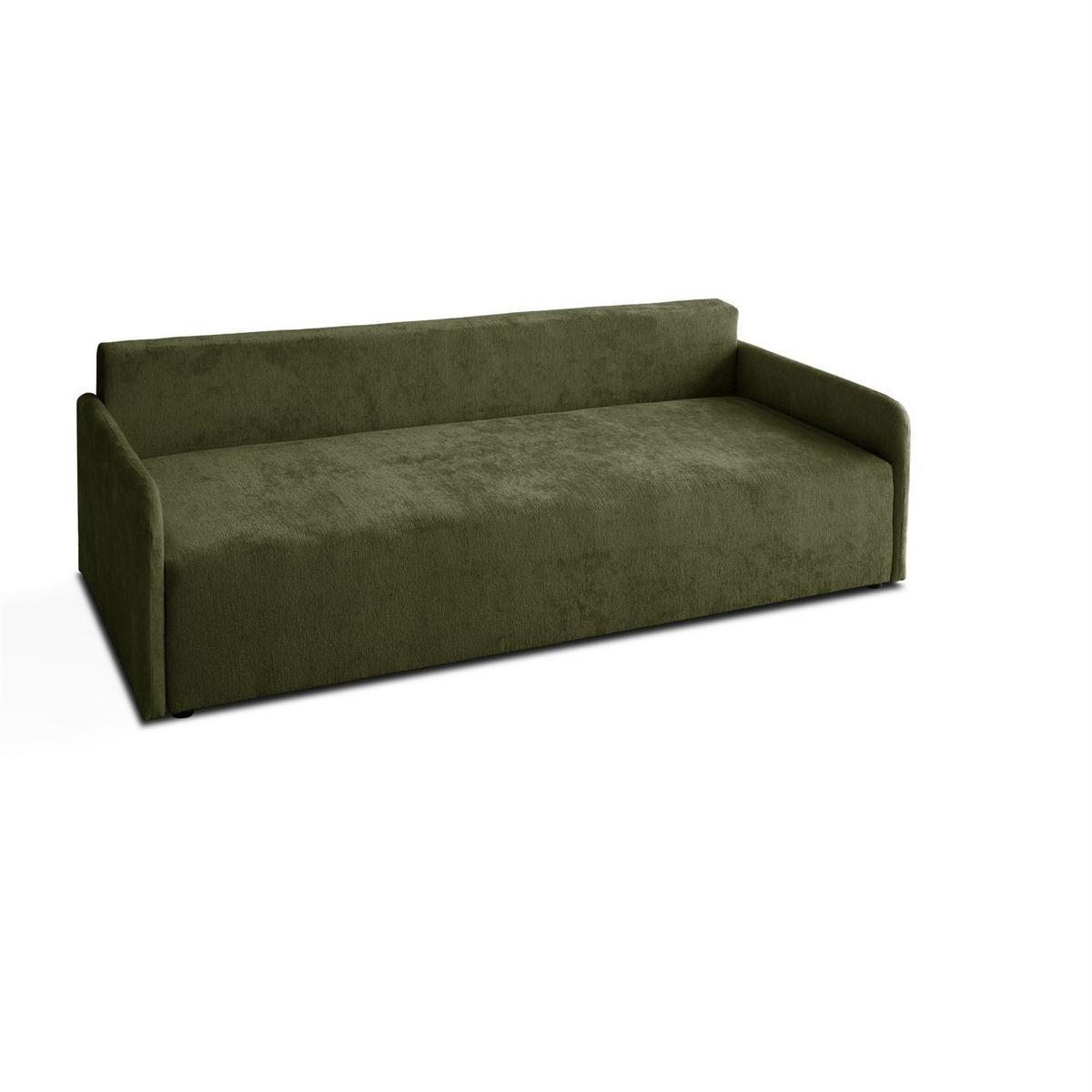 SOFA NUBO mit Schlaffunktion und Bettkasten Harmony 39 - Grün, Textil (205/91/86cm) - Lookway
