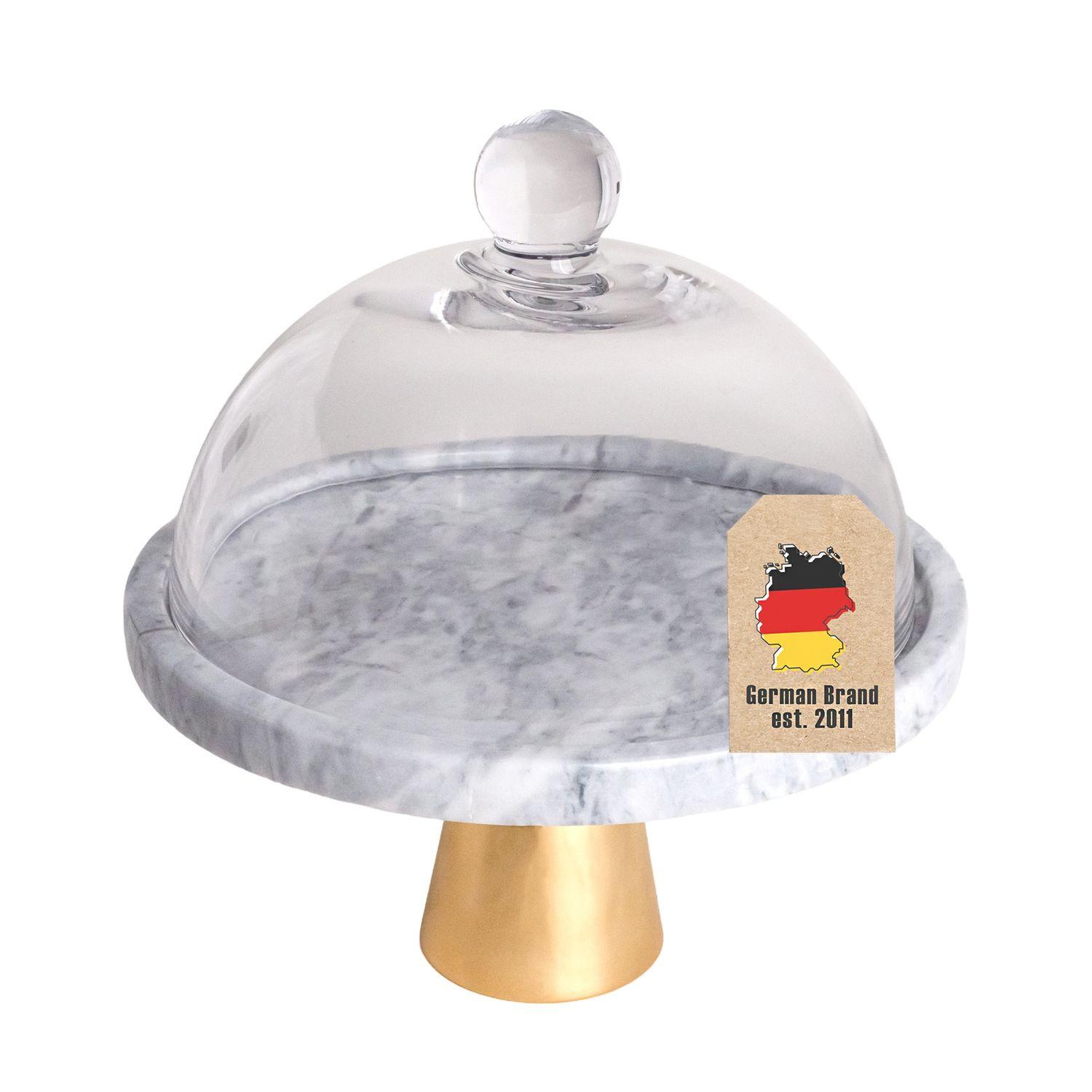 KUCHENPLATTE Tortenständer 24.8/16.8 cm - Weiß, Stein (24.8/16.8/24.8cm) - Intirilife