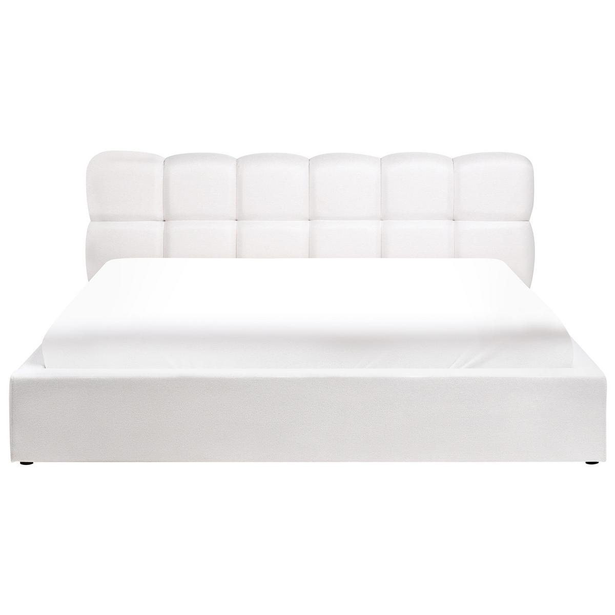 BETT mit Stauraum 180/200 cm Stoff Cremeweiß Baston - Creme, Textil (180/200cm) - Beliani