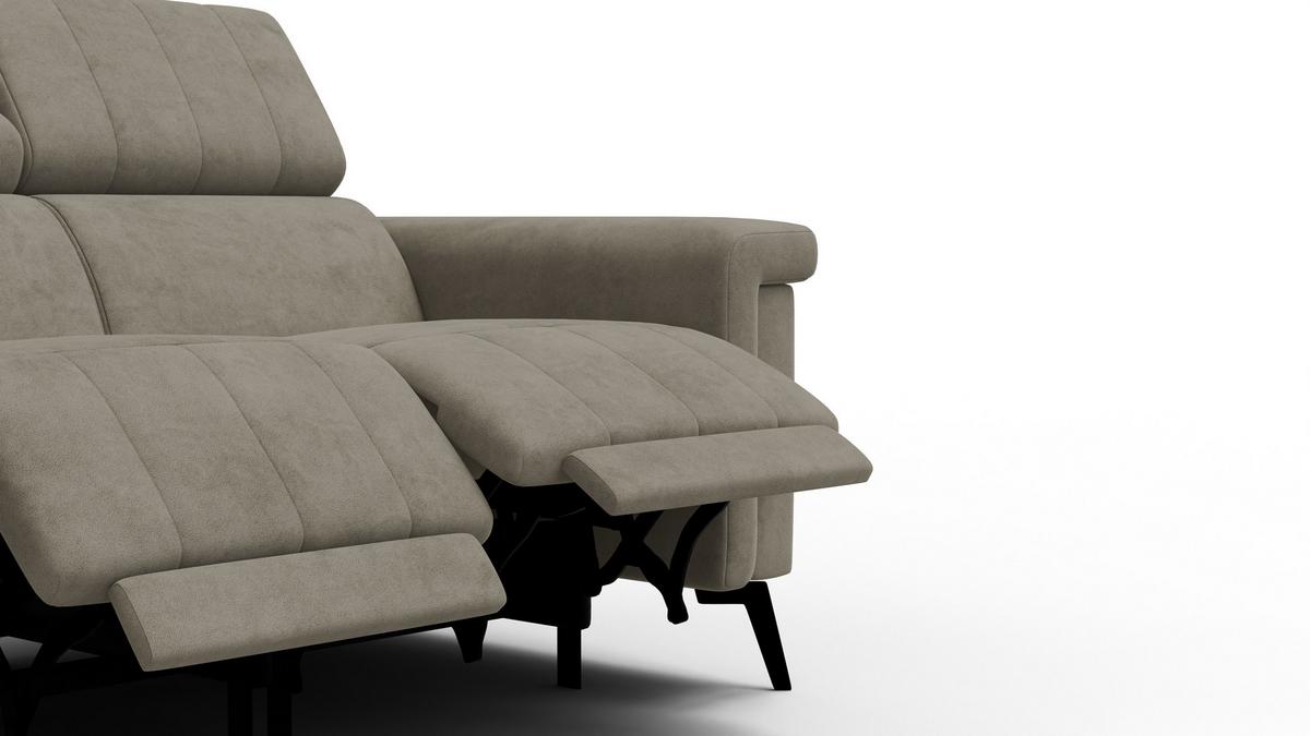 RELAXSOFA NORDEL 2-Sitzer, dunkles beige - Beige/Schwarz, Holz/Textil (150/80/105cm) - Wozimo