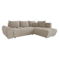 ECKSOFA Forest, Seite: Rechts - Beige/Schwarz, Holz/Kunststoff (290/183cm) - MIRJAN24