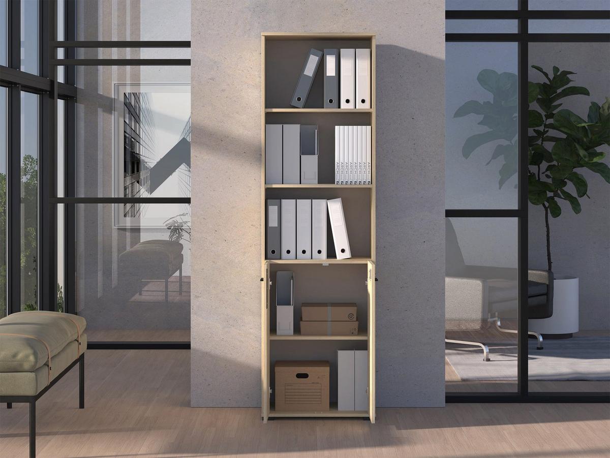 STANDREGAL Odelis 60 cm - Beige/Schwarz, Holzwerkstoff/Kunststoff (60/203/33.7cm) - Selsey