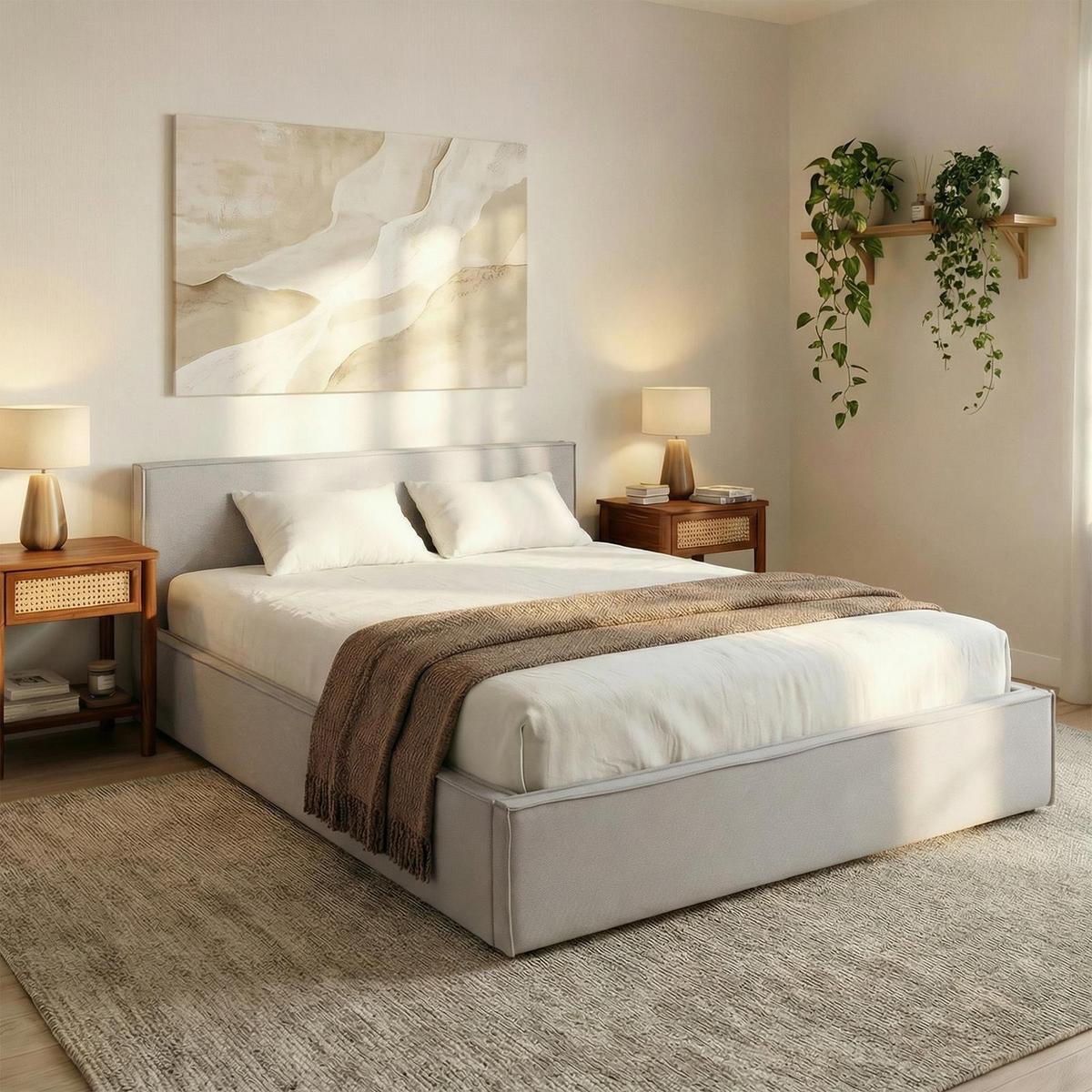 POLSTERBETT PESARO 160X200 CM - Hellgrau, Textil (160/200cm) - IDIMEX