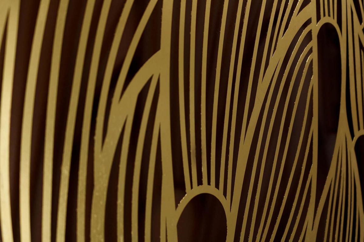METALLBILD Gold 80/80 cm - Goldfarben/Schwarz, Metall (5.2/80cm) - KUNSTLOFT
