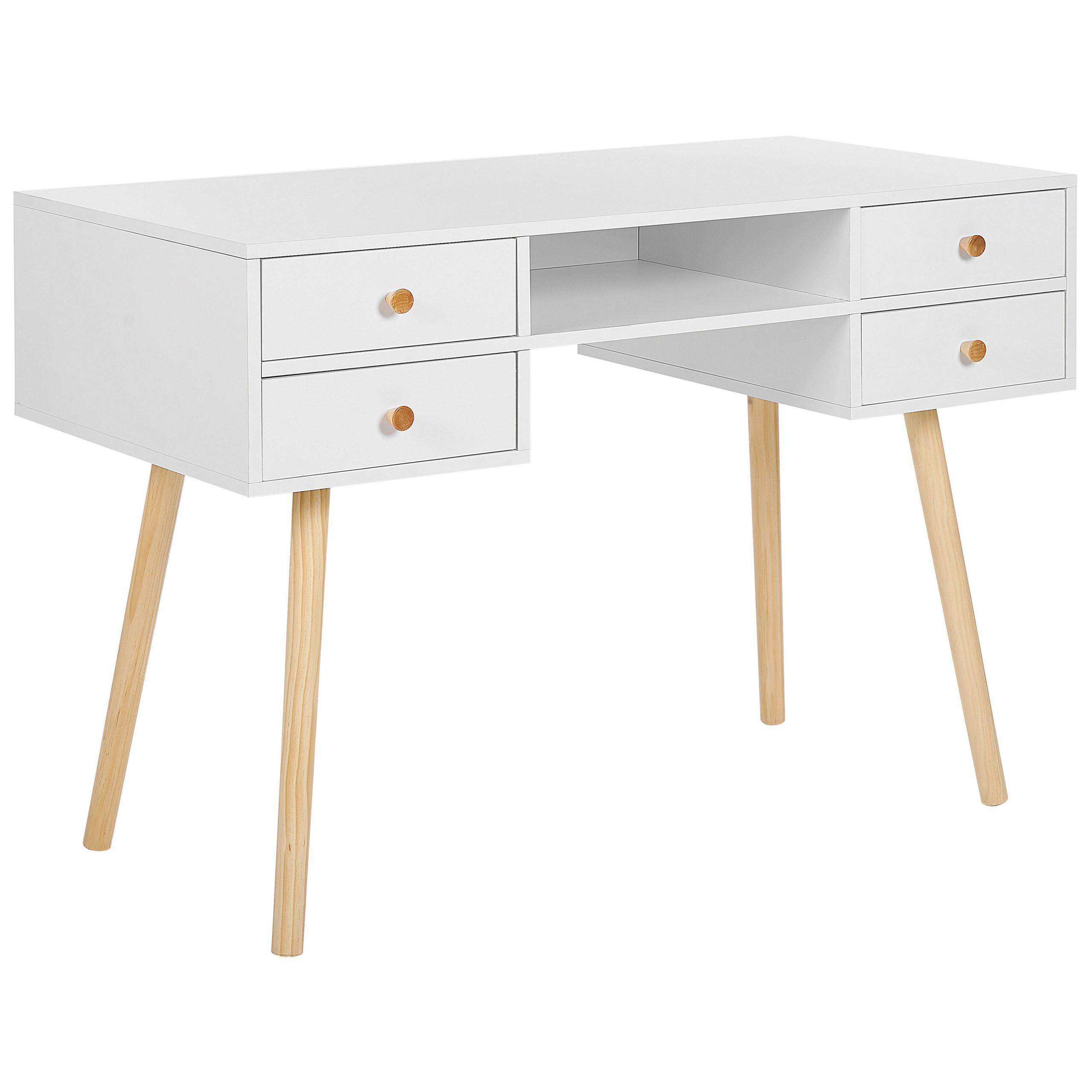 SCHREIBTISCH weiß 110/55/78 cm Levin - Weiß, Holzwerkstoff (120/54/78cm) - Beliani