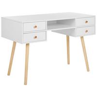 SCHREIBTISCH weiß 110/55/78 cm Levin - Weiß, Holzwerkstoff (120/54/78cm) - Beliani