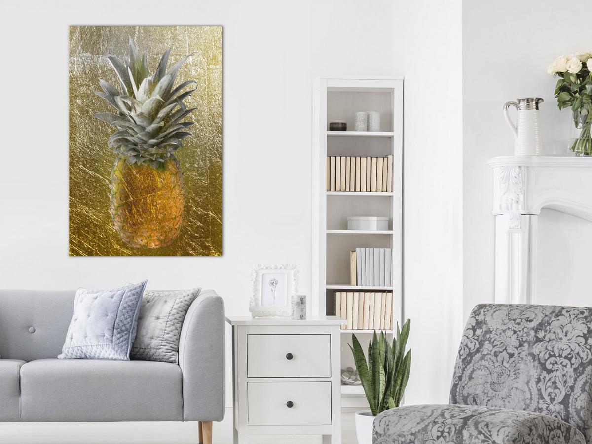 KUNSTDRUCK Gold 60/90 cm - Goldfarben/Grün, Textil (60/90cm) - KUNSTLOFT