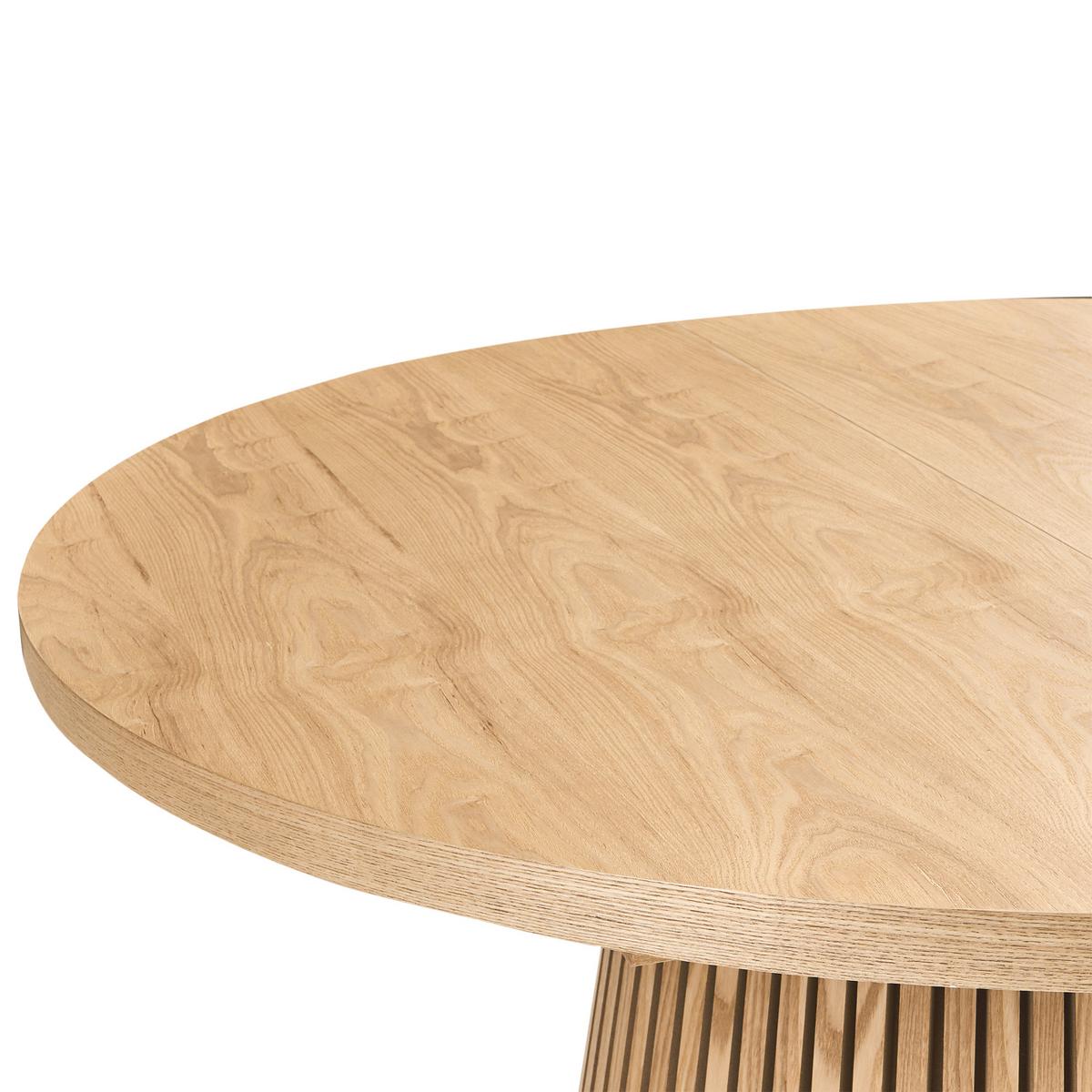 ESSTISCH ausziehbar Helle Esche 120-160/120 cm Moore - Braun, Holzwerkstoff (120/120/76cm) - Beliani