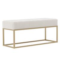 POLSTERBANK STELLA 100 cm Metallgestell, Gold / Creme - Creme, Textil/Metall (100/44/30cm) - Idohome